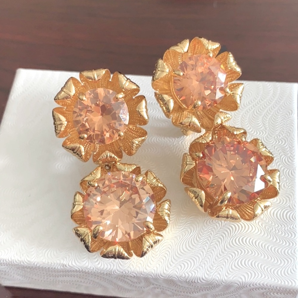 Authentic peach quarts Tory Burch Earrings